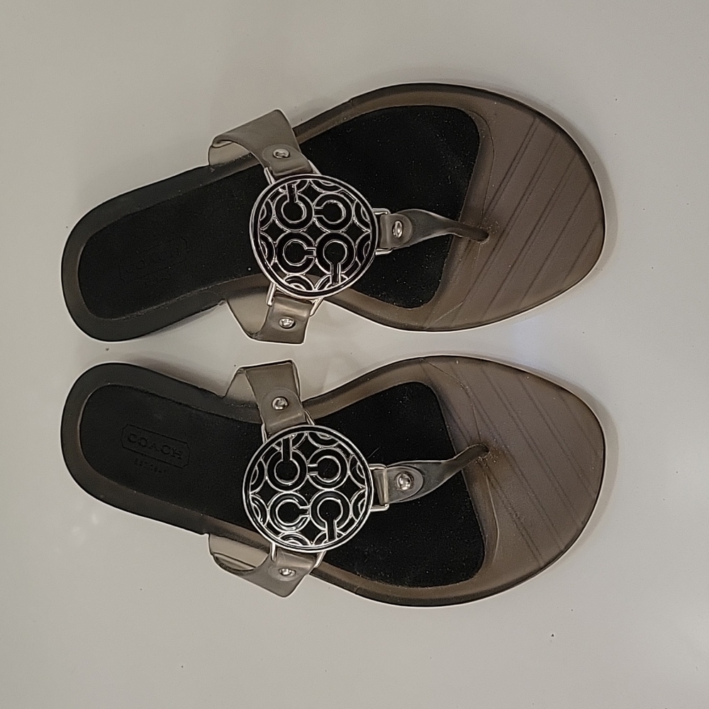 Coach flip flop sandal with signature design detail, size 7, never worn